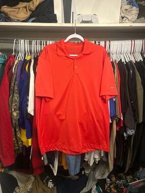 Nike Golf Nike Fit Dry Men's Orange Short Sleeve Polo Shirt Size Large